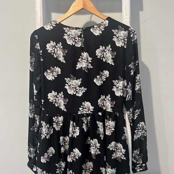 MOON boho floral nwt silky swing dress size large - Picture 9 of 11